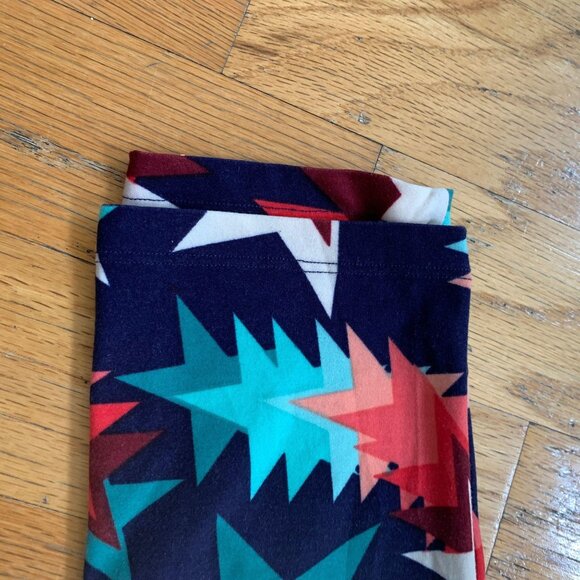 Colorful Geometric Star Print Womens Leggings One Size By LuLaRoe Soft & Stretch - Picture 4 of 5